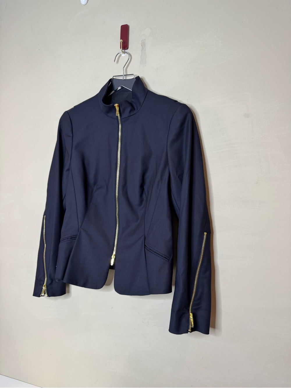 CARLISLE Navy Blue Zip Front Jacket Blazer | Size 6 like new condition - Picture 4 of 16
